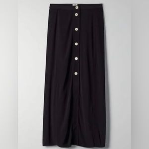 Aritzia Wilfred Black Button Up High Waisted Skirt